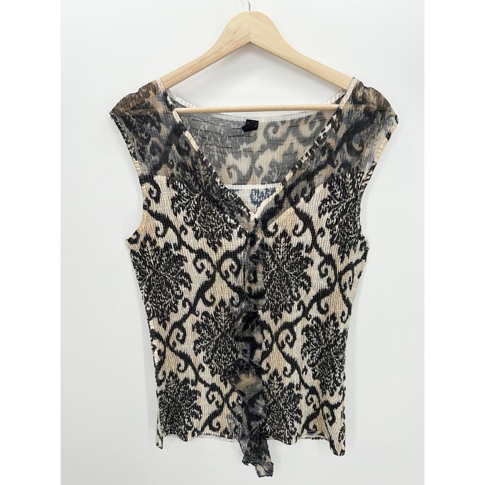 Y2K Babydoll Top Women Sz L Dark Romantic Gothic Boho Pleated‎ Ruffles Feminine
